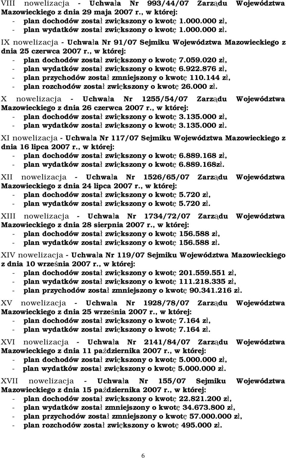 , w której: - plan dochodów zosta zwi kszony o kwot 7.059.020 z, - plan wydatków zosta zwi kszony o kwot 6.922.876 z, - plan przychodów zosta zmniejszony o kwot 110.