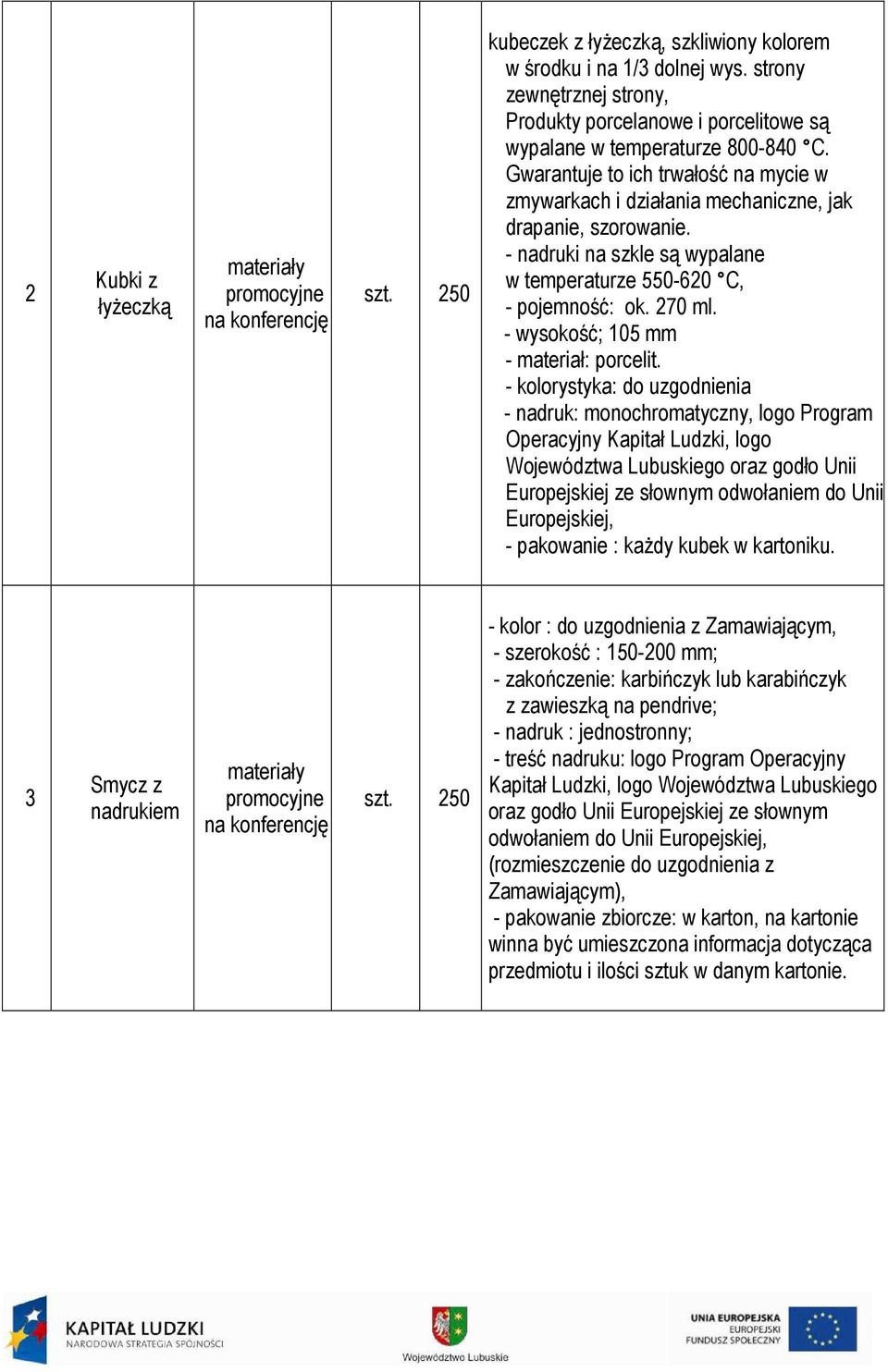 - nadruki na szkle są wypalane w temperaturze 550-620 C, - pojemność: ok. 270 ml. - wysokość; 105 mm - materiał: porcelit.