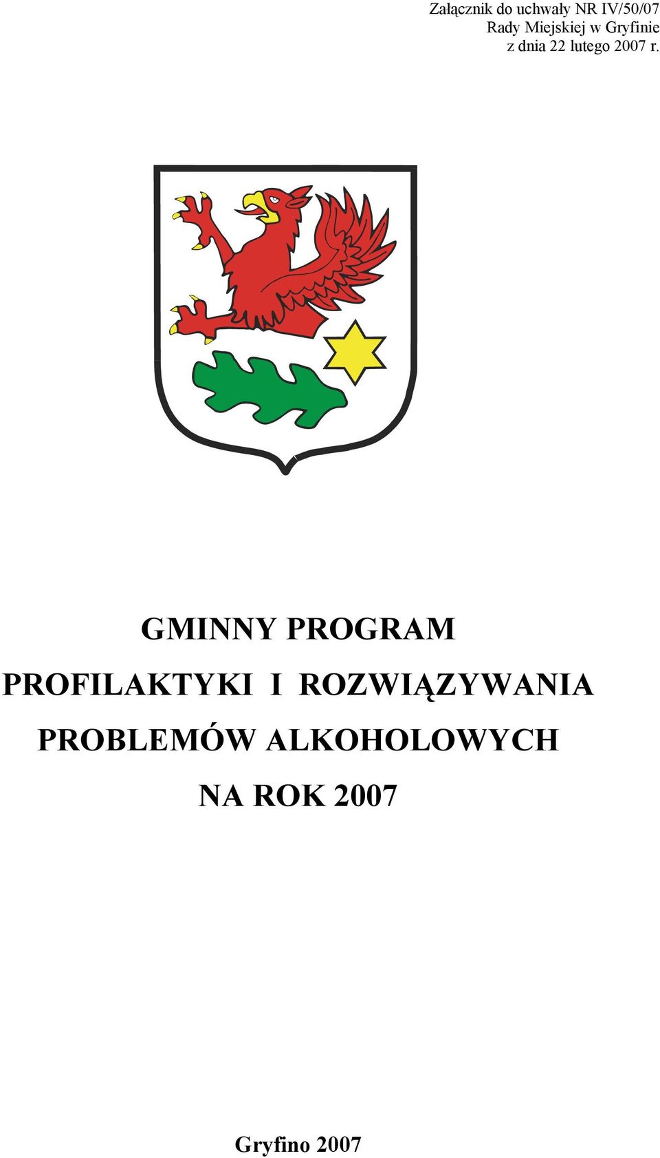 r. GMINNY PROGRAM PROFILAKTYKI I