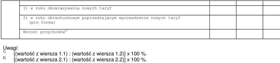 przychodów 2) Uwagi: [(wartość z wiersza 1.