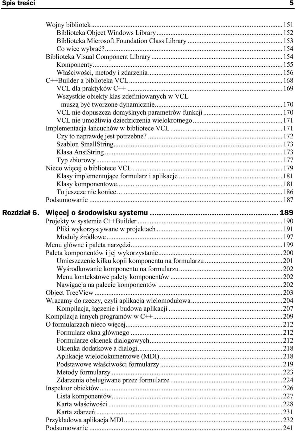 ..u...170 VCL nie dopuszcza domyślnych parametrów funkcji...170 VCL nie umożliwia dziedziczenia wielokrotnego...u.171 Implementacja łańcuchów w bibliotece VCL...u...171 Czy to naprawdę jest potrzebne?