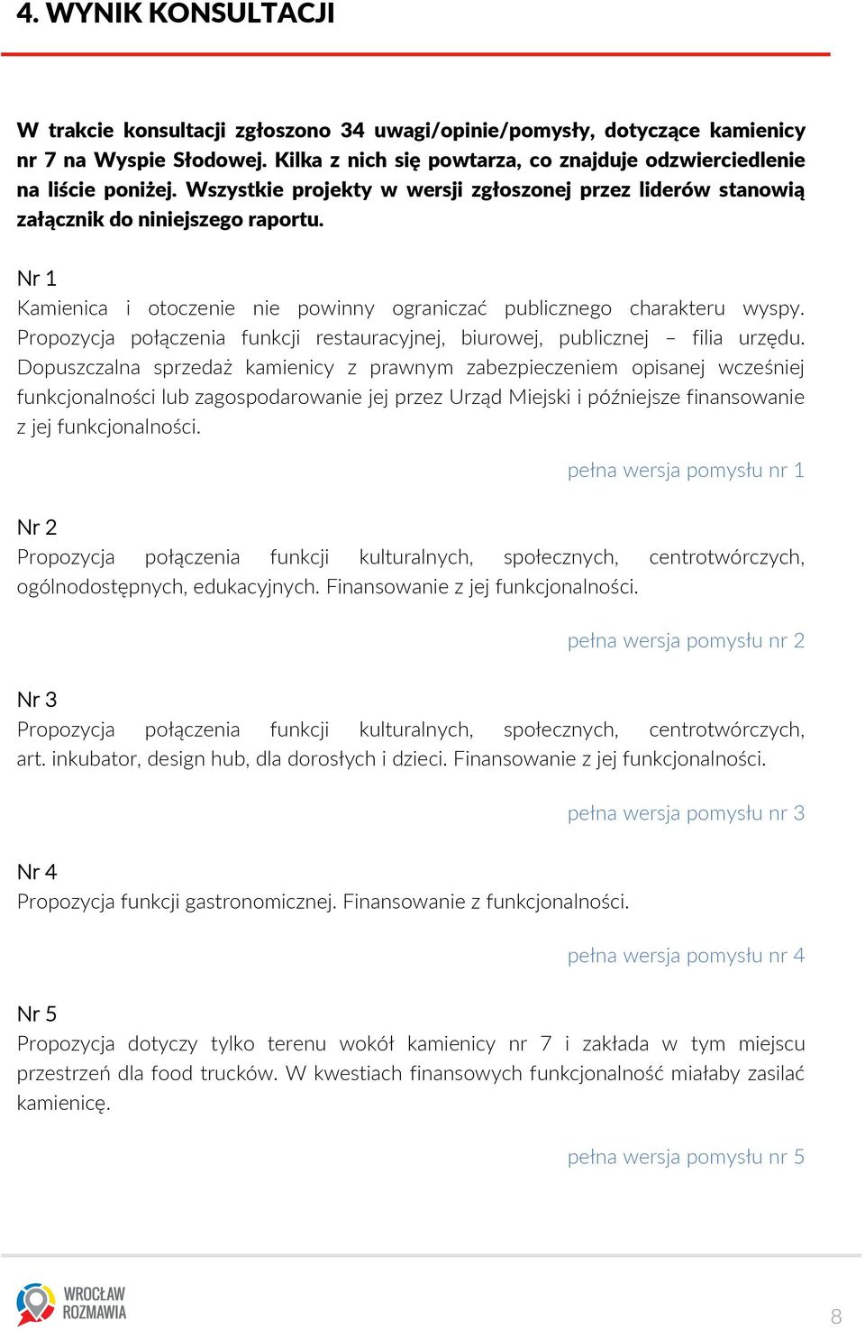 Propozycja połączenia funkcji restauracyjnej, biurowej, publicznej filia urzędu.