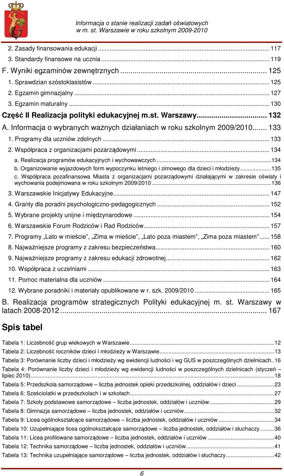 .. 133 2. Współpraca z organizacjami pozarządowymi... 134 a. Realizacja programów edukacyjnych i wychowawczych...134 b.