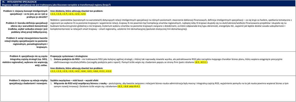 Problem 2: Szeroka definicja specjalizacji zderza się z warunkiem koncentracji środków, wybór wzbudza emocje i jest poddany silnej presji lobbystycznej. I.1.1., I.1.3.