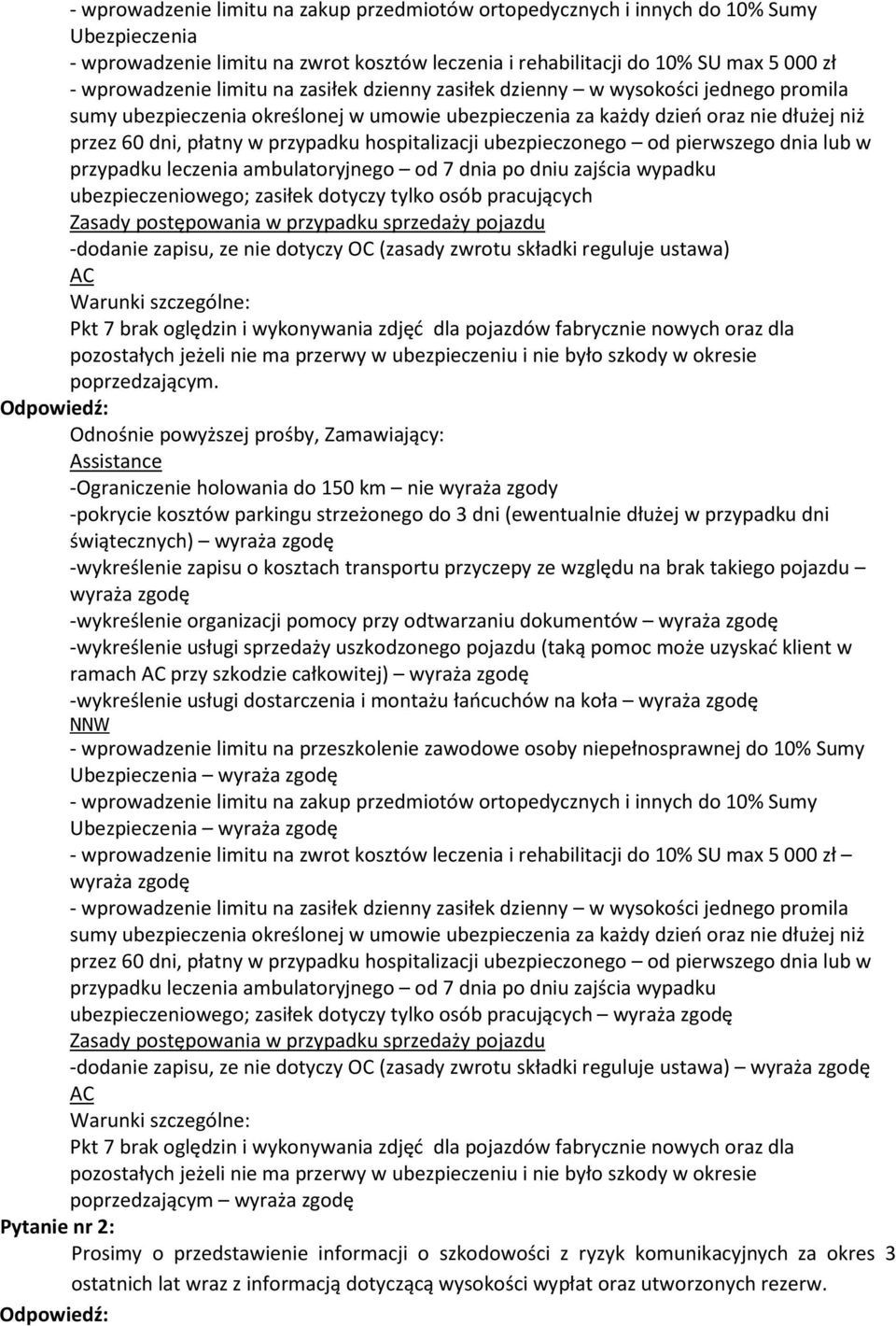 hospitalizacji ubezpieczonego od pierwszego dnia lub w przypadku leczenia ambulatoryjnego od 7 dnia po dniu zajścia wypadku ubezpieczeniowego; zasiłek dotyczy tylko osób pracujących Zasady