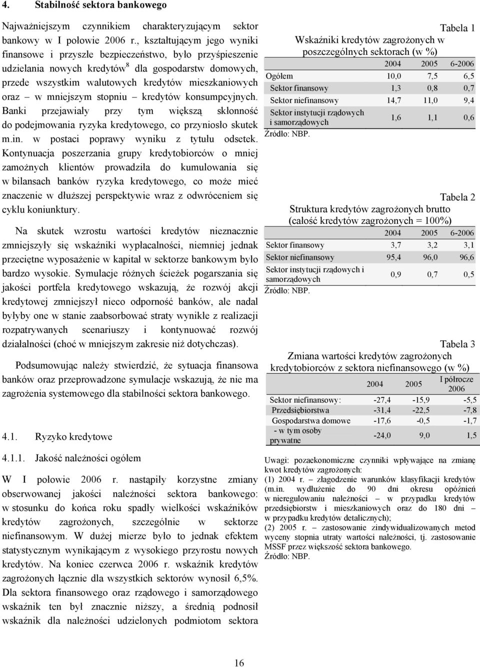 mniejszym stopniu kredytów konsumpcyjnych. Banki przejawiały przy tym większą skłonność do podejmowania ryzyka kredytowego, co przyniosło skutek m.in. w postaci poprawy wyniku z tytułu odsetek.