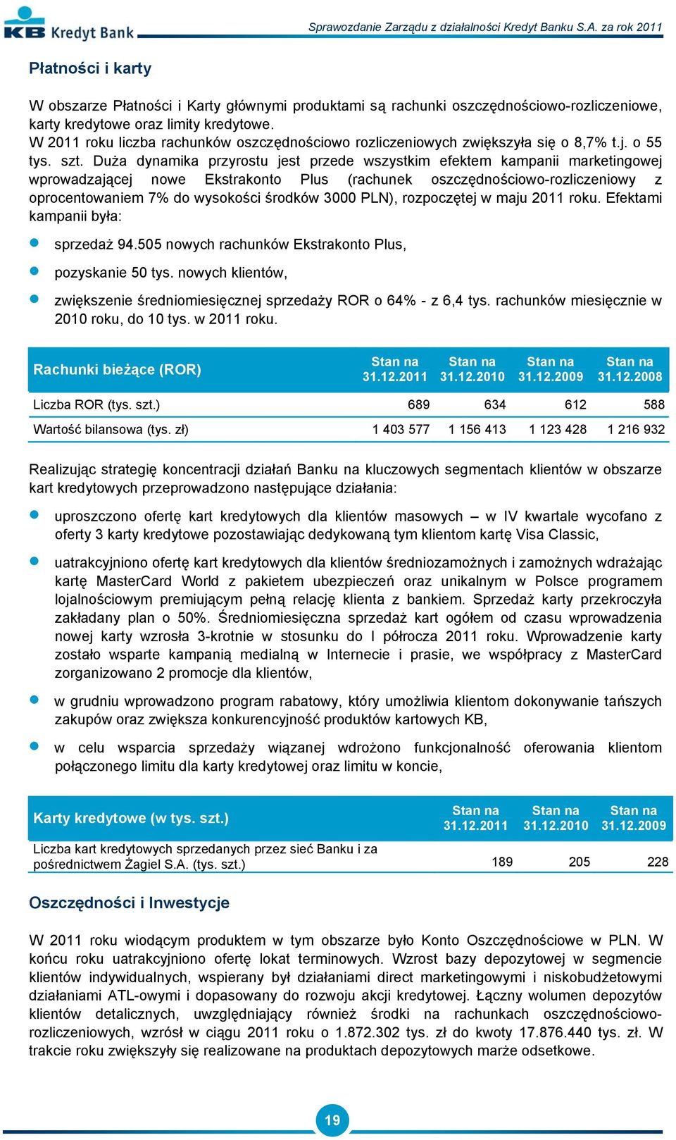 Duża dynamika przyrostu jest przede wszystkim efektem kampanii marketingowej wprowadzającej nowe Ekstrakonto Plus (rachunek oszczędnościowo-rozliczeniowy z oprocentowaniem 7% do wysokości środków