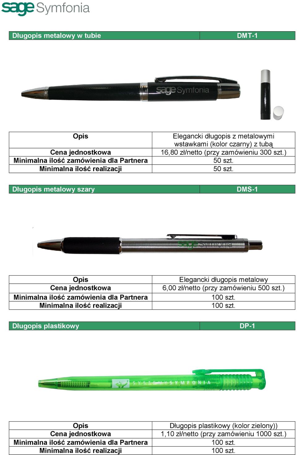 ) Długopis metalowy szary DMS-1 Elegancki długopis metalowy 6,00 zł/netto (przy