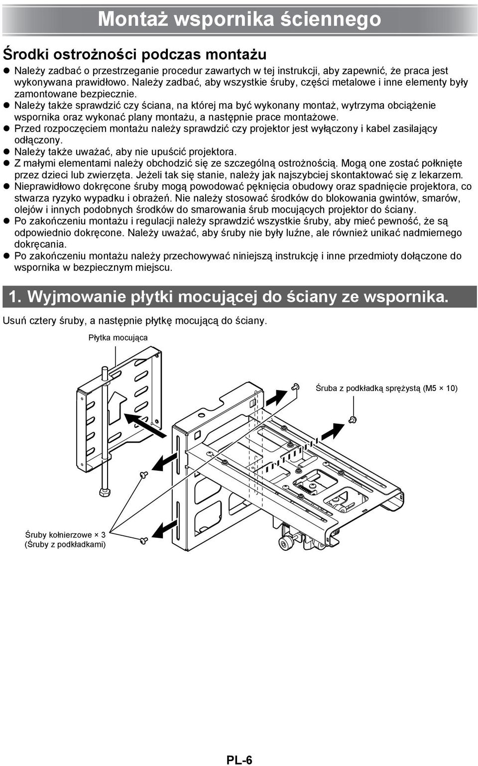 Należy także sprawdzić czy ściana, na której ma być wykonany montaż, wytrzyma obciążenie wspornika oraz wykonać plany montażu, a następnie prace montażowe.