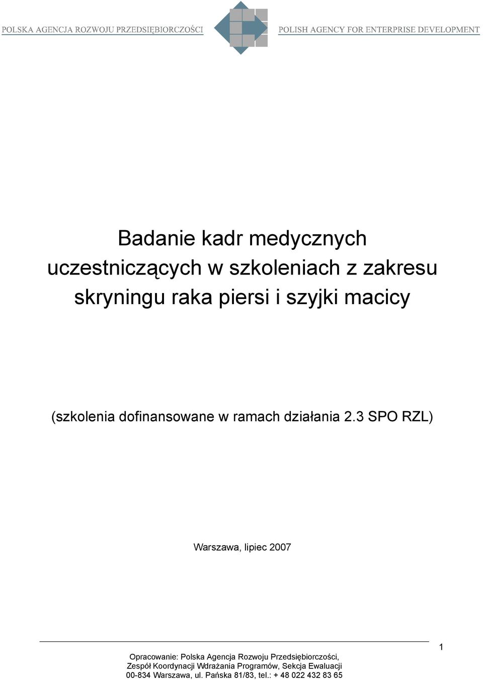 szyjki macicy (szkolenia dofinansowane w