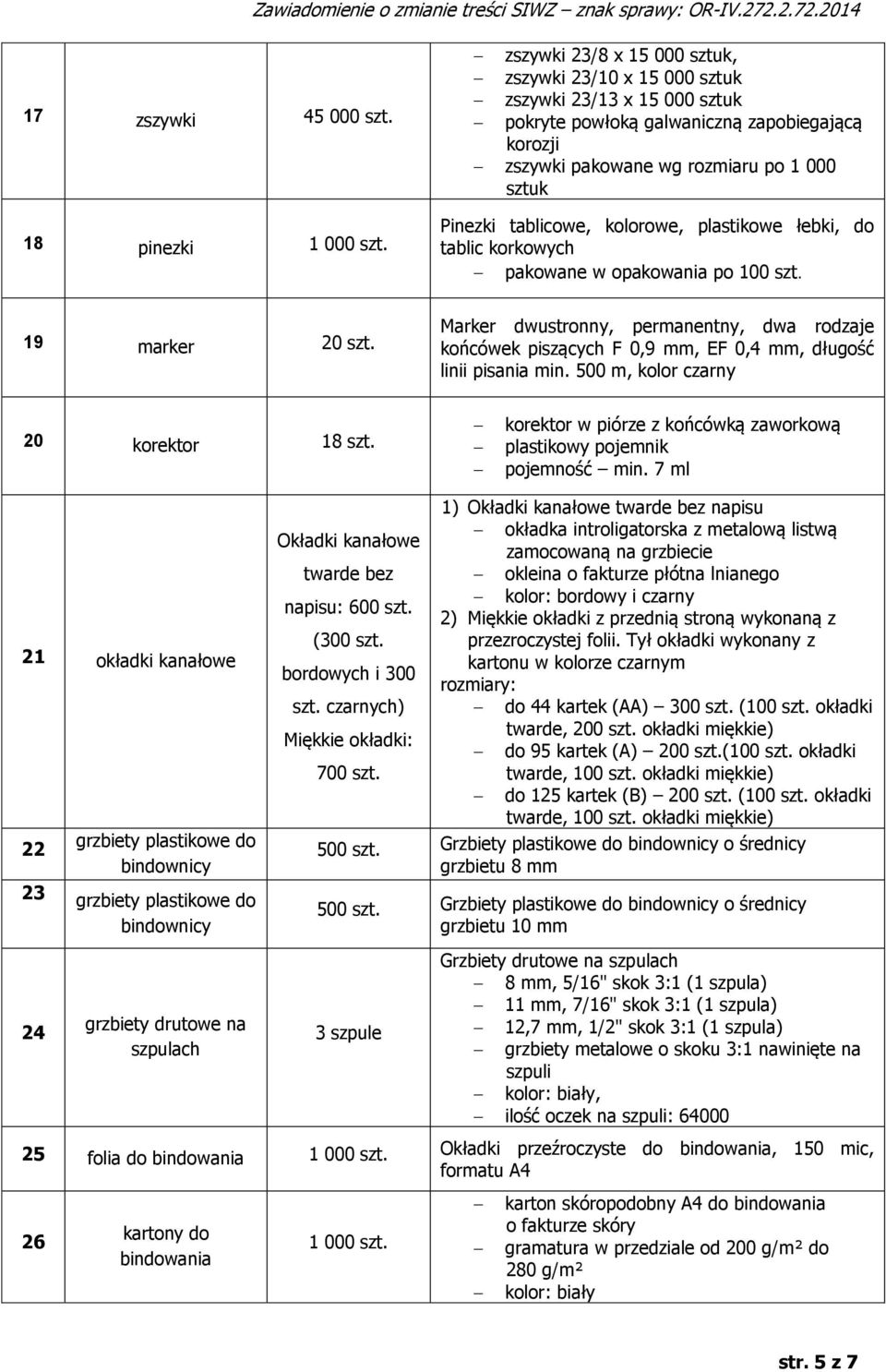 kolorowe, plastikowe łebki, do tablic korkowych pakowane w opakowania po 100 szt. 19 marker 20 szt.