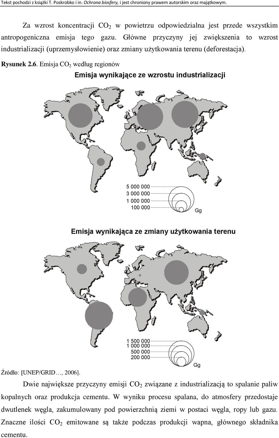Emisja CO 2 według regionów Emisja wynikające ze wzrostu industrializacji 5 000 000 3 000 000 1 000 000 100 000 Gg Emisja wynikająca ze zmiany użytkowania terenu Źródło: [UNEP/GRID, 2006].