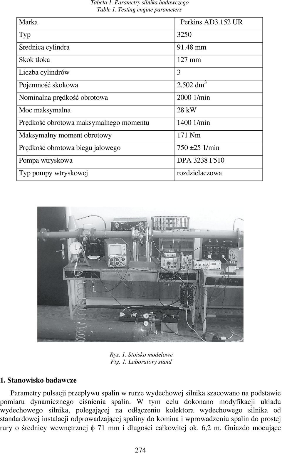 4 /min 7 Nm 75 ±25 /min DPA 3238 F5 rozdzielaczowa Rys.. Stoisko modelowe Fig.. Laboratory stand.