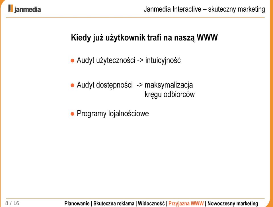 Audyt dostępności -> maksymalizacja