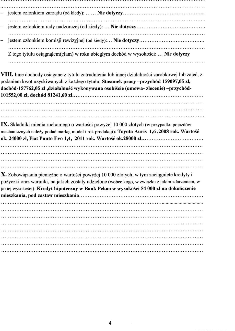 dzialalnosd wykonywana osobiscie (umowa- zlecenie) -przychtid- 101552,00 zl, doch6d 81241,6021... IX.