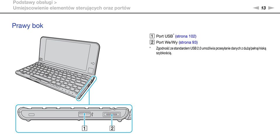 Port We/Wy (strona 93) * Zgodność ze standardem USB 2.