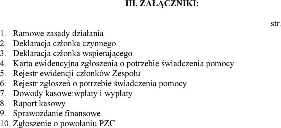 Karta ewidencyjna zgłoszenia o potrzebie świadczenia pomocy 5.