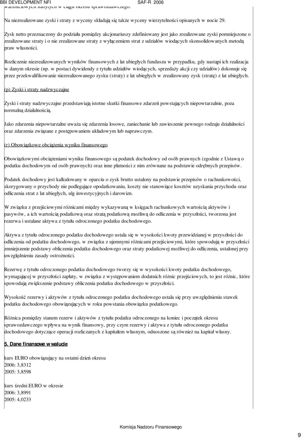 wiodących skonsolidowanych metodą praw własności. Rozliczenie niezrealizowanych wyników finansowych z lat ubiegłych funduszu w przypadku, gdy nastąpi ich realizacja w danym okresie (np.