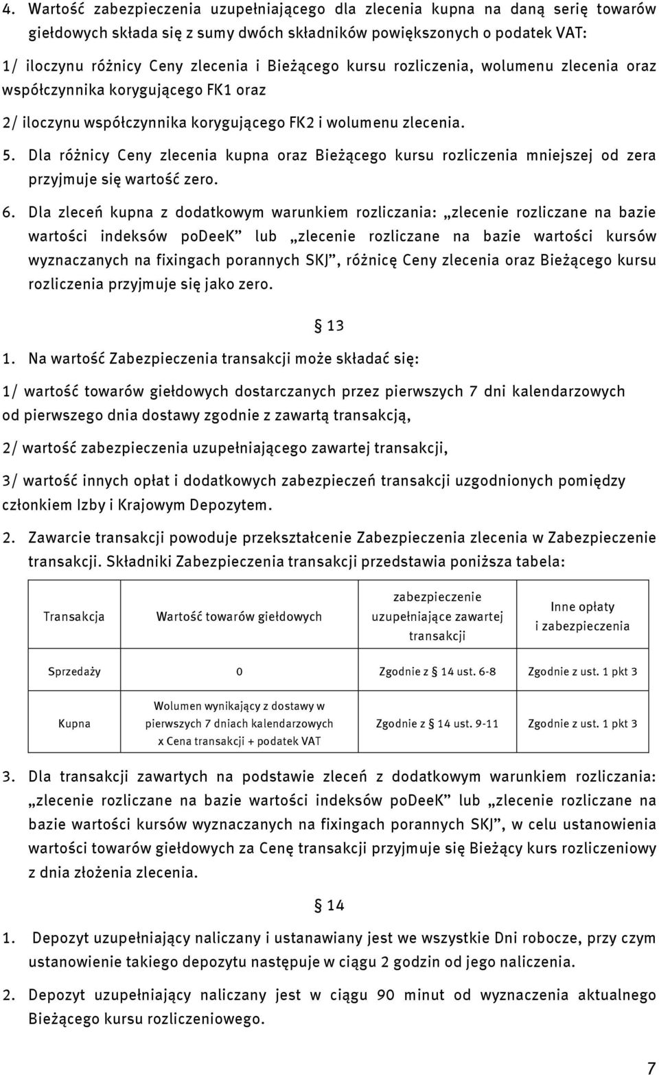 Dla różnicy Ceny zlecenia kupna oraz Bieżącego kursu rozliczenia mniejszej od zera przyjmuje się wartość zero. 6.