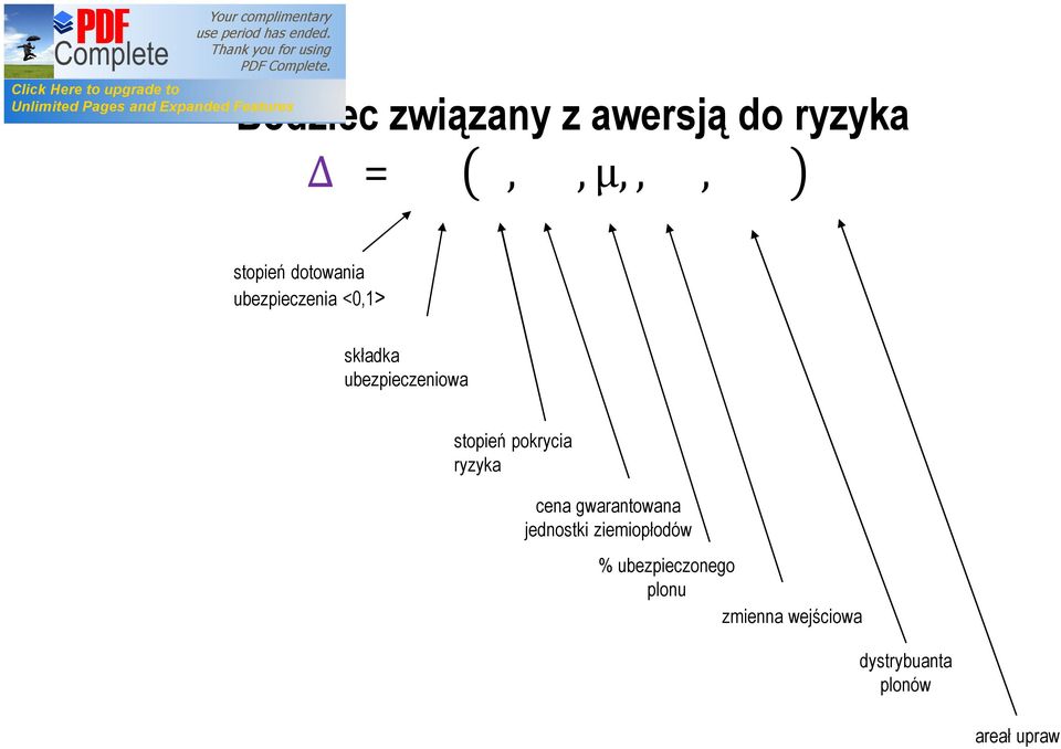 pokrycia ryzyka cena gwarantowana jednostki ziemiopłodów %