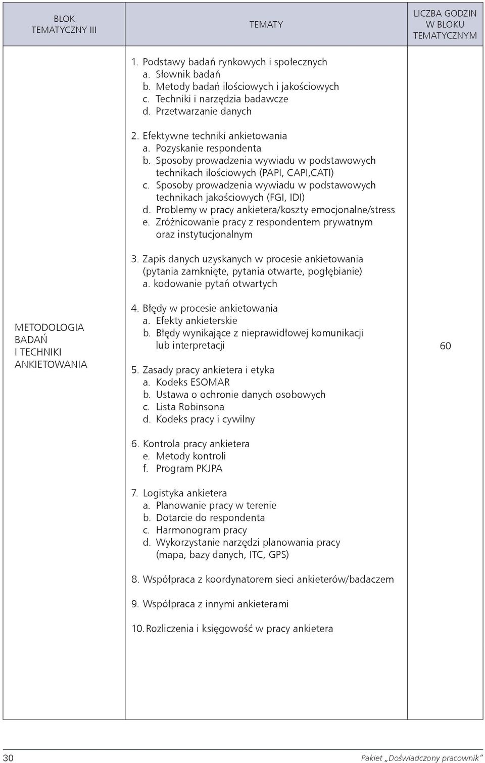 Sposoby prowadzenia wywiadu w podstawowych technikach ilościowych (PAPI, CAPI,CATI) c. Sposoby prowadzenia wywiadu w podstawowych technikach jakościowych (FGI, IDI) d.