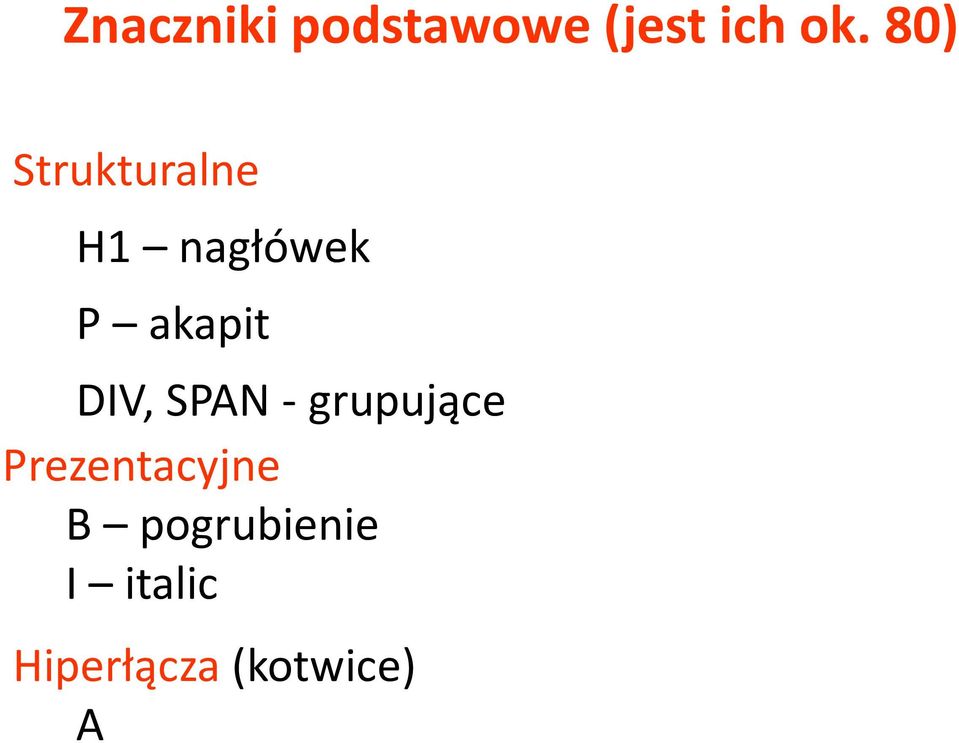 DIV, SPAN - grupujące Prezentacyjne B