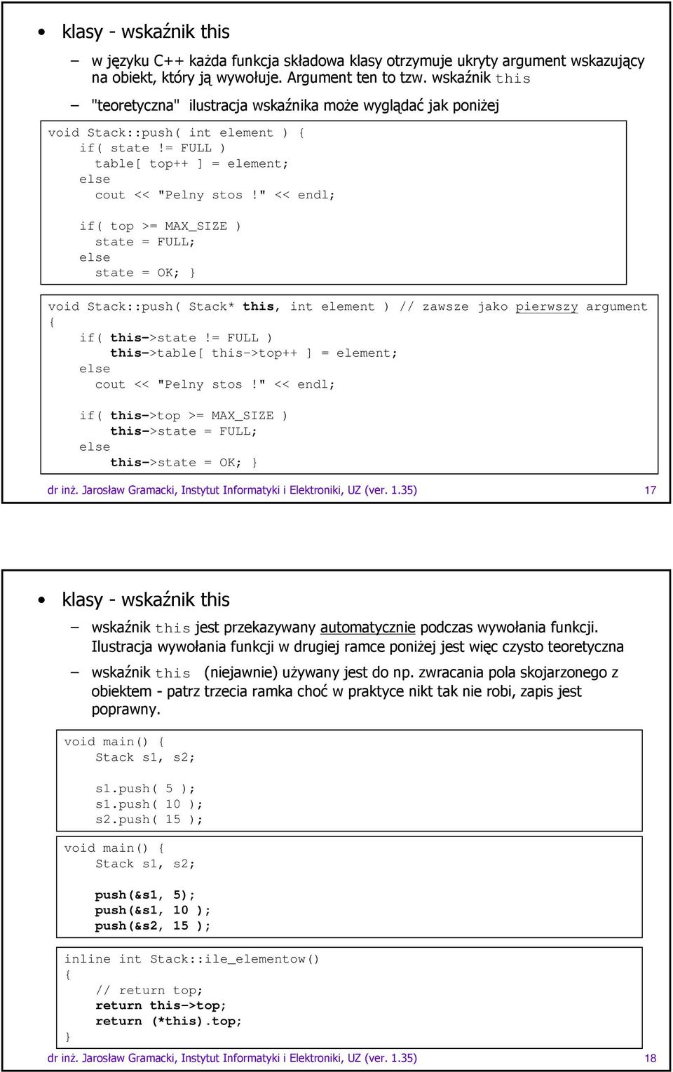 = FULL ) this->table[ this->top++ ] = element; cout << "Pelny stos!" << endl; if( this->top >= MAX_SIZE ) this->state = FULL; this->state = OK;!