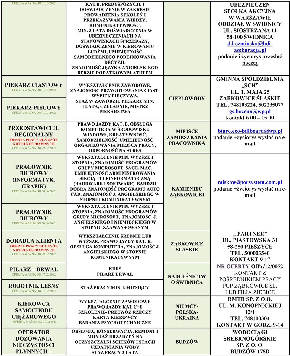 B, PREDYSPOZYCJE I DOŚWIADCZENIE W ZAKRESIE PROWADZENIA SZKOLEŃ I PRZEKAZYWANIA WIEDZY, KOMUNIKATYWNOŚĆ, MIN.