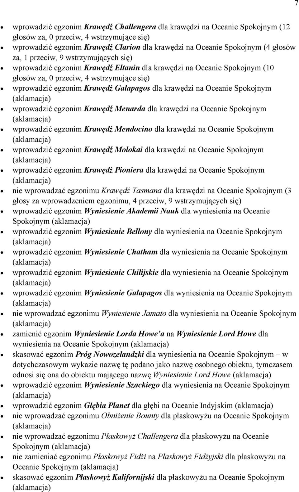 krawędzi na Oceanie Spokojnym wprowadzić egzonim Krawędź Menarda dla krawędzi na Oceanie Spokojnym wprowadzić egzonim Krawędź Mendocino dla krawędzi na Oceanie Spokojnym wprowadzić egzonim Krawędź