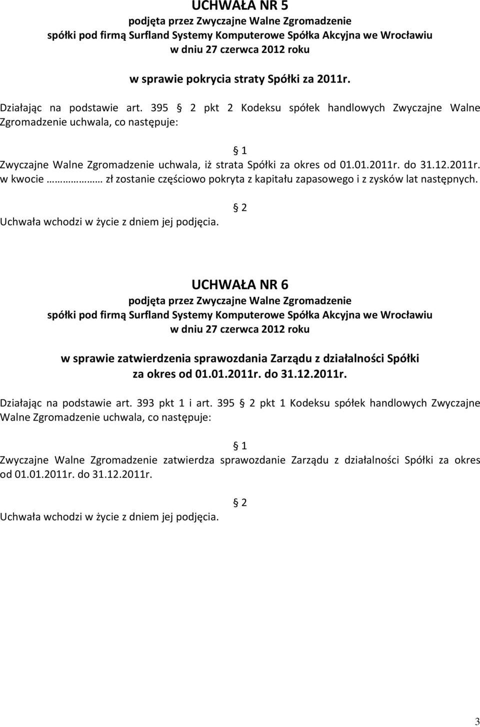 do 31.12.2011r. w kwocie zł zostanie częściowo pokryta z kapitału zapasowego i z zysków lat następnych.