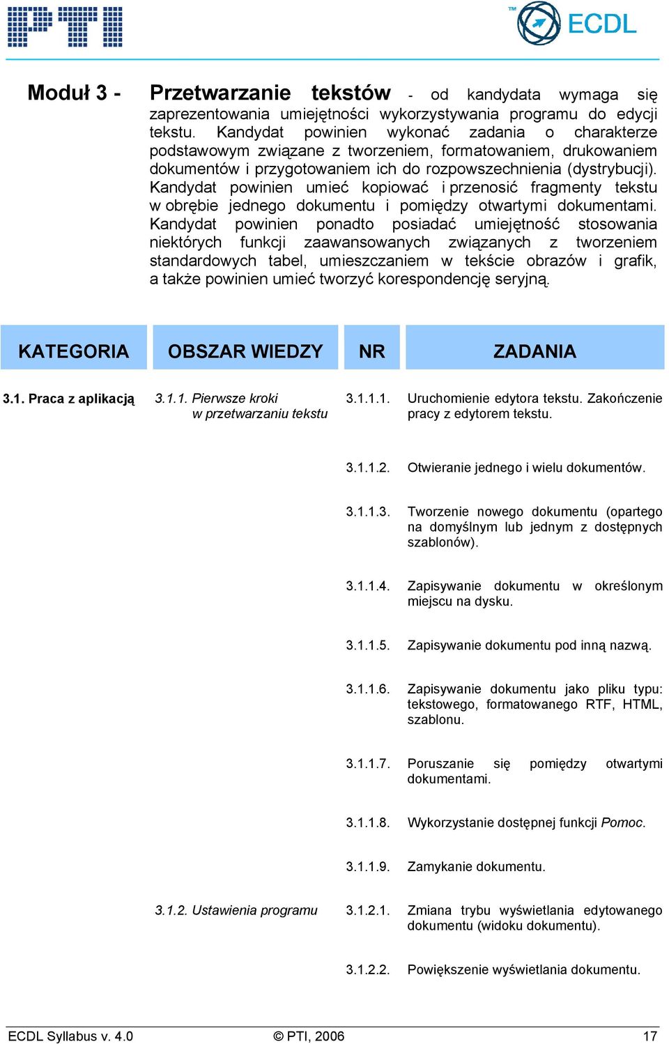 Kandydat powinien umieć kopiować i przenosić fragmenty tekstu w obrębie jednego dokumentu i pomiędzy otwartymi dokumentami.