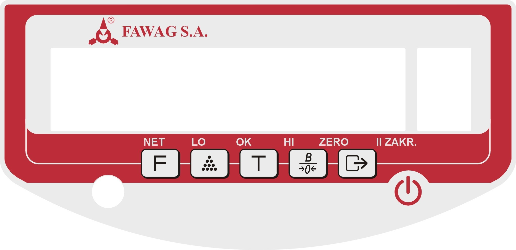 Rys.2 Maskownica - włączenie/wyłączenie wagi STAND-BY F - wejście do funkcji programowania - wejście do funkcji liczenia ilości sztuk T -