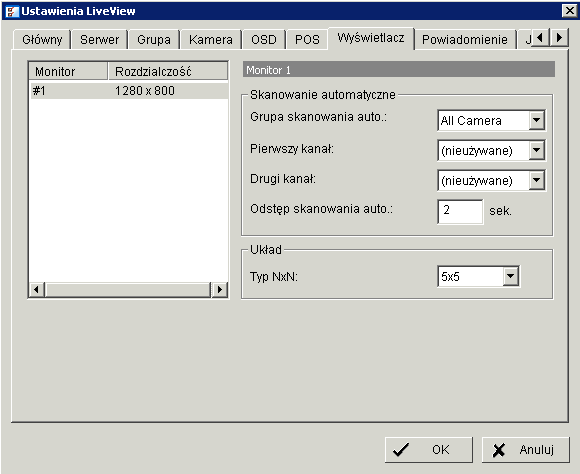 9.1.6 Ustawienia POS Dostosuj wygląd czcionki komunikatów z terminala POS wyświetlanych na ekranie. 9.1.7 Ustawienia monitora Skonfiguruj skanowanie automatyczne w celu rotacji wyświetlanych kamer.