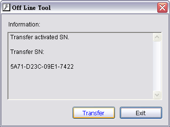 Transfer Off line Krok 1: Uruchom Menadżera licencji. Krok 2: Wybierz zakładkę Transfer i zaznacz typ transferu Off line. Krok 3: Wybierz SN i naciśnij przycisk Transfer. Krok 4: Zapisz plik żądania.