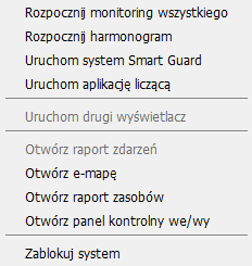 Start Odtwarzanie Harmonogram Guard Konfiguracja Start: Naciśnij Start i uruchom / wyłącz: (a) harmonogram, (b) system Smart Guard, (c) aplikacja licząca.