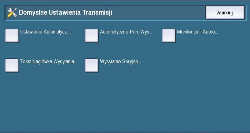 Serwis - ustawienia Głośność Sygnału Ustawienie pozwala emitować sygnał dźwiękowy przy odbiorze faksu. Włączony - emituje sygnał dźwiękowy przy odbiorze faksu.