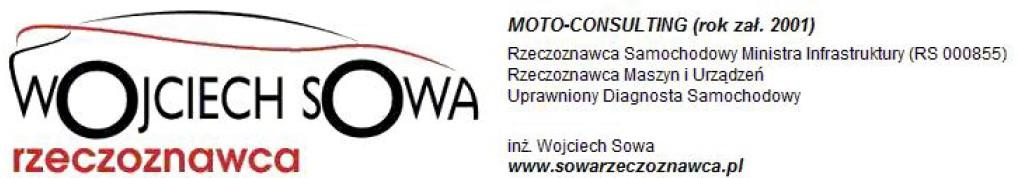 WYCENA Nr: 195/DOA/09/16 z dnia: 2016/10/01 Rzeczoznawca : inż. Wojciech Sowa, mgr inż. Wojciech Maruda Zleceniodawca: GETIN Leasing S.A. Adres: ul.