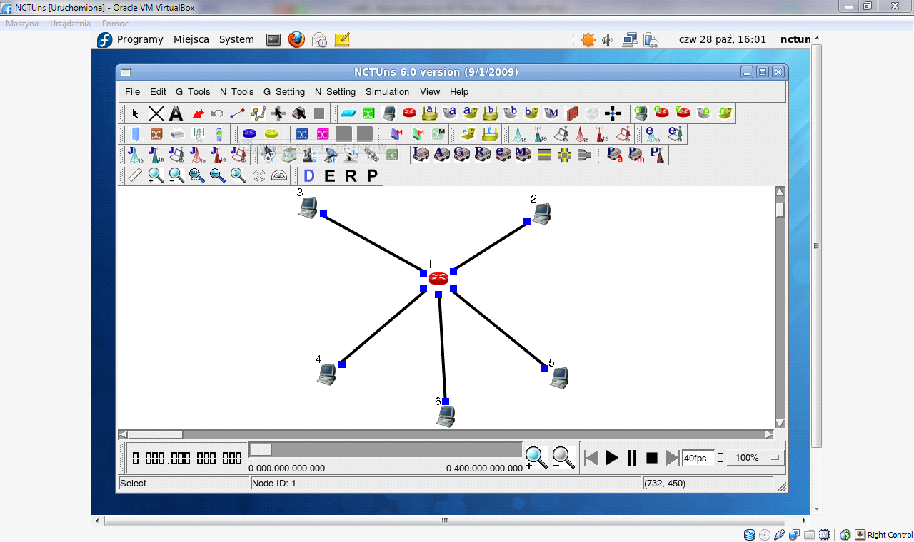 6 Symulacja działania przykładowej sieci 6.1 D Definiowanie topologii sieci 1. Utworzyd projekt nowej sieci (menu File->New). 2.