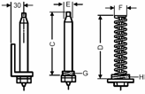 A2 System Clorius PN 16-40 DN 15-300 Wymiary i masy zaworów Typ Średnica 15 20 25 32 40 50 65 80 100 150 (stary typ) ½ ¾ 1 1 ¼ 1 ½ 2 L1S L1S L 75 87 99 113 129 153 L2S 20 25 L2S Średnica H 60 62 62