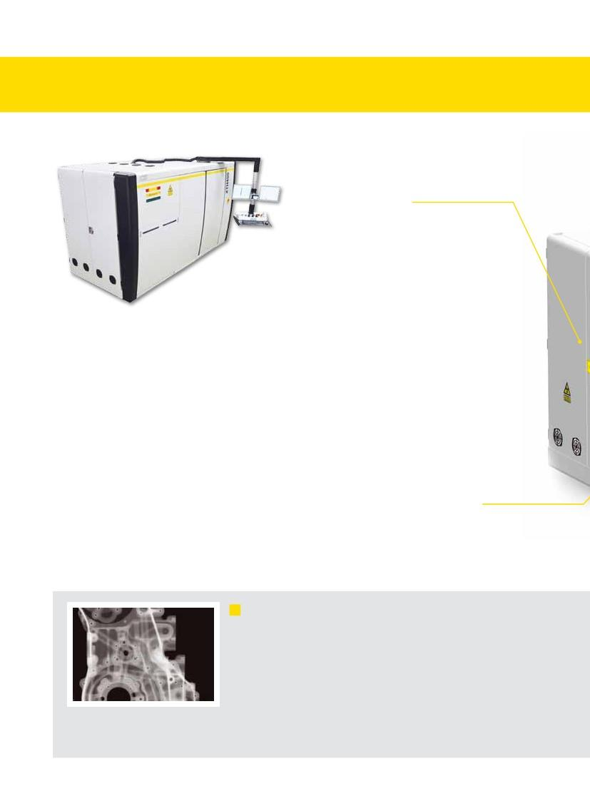 Najwyższej mocy na świecie źródło X-ray mikrofokus XT H 450 Manipulator o dużej ładowności Masa części do 100kg System XT H 450 oferuję niezbędne źródło do penetracji części o dużej gęstości i