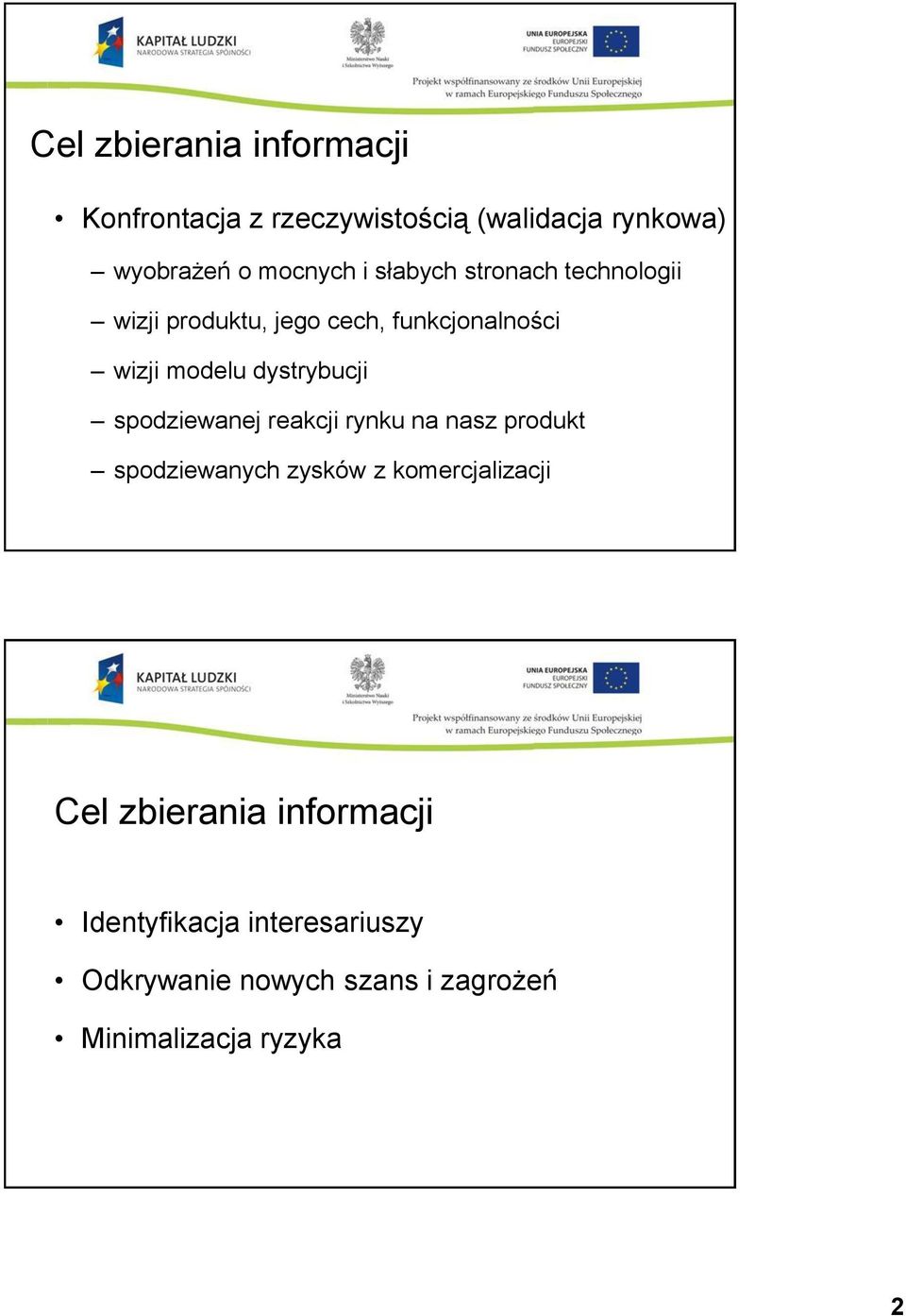 dystrybucji spodziewanej reakcji rynku na nasz produkt spodziewanych zysków z komercjalizacji