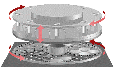 Cięcie kryształu w plasterki Piła drutowa służy do cięcia większych walców (piła ID tylko do 200 mm) 25 Szlifowanie Dwie stalowe płyty obracają się w przeciwnych kierunkach, między nimi jest