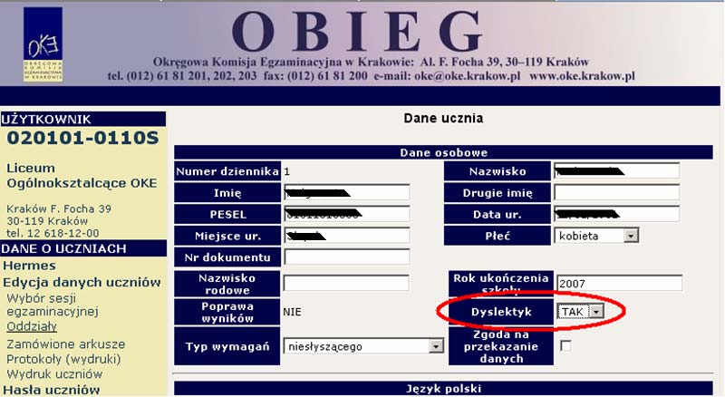 8. Zwolnienie zdającego z przystąpienia do egzaminu Na podstawie 56 Rozporządzenia absolwent niesłyszący, posiadający orzeczenie, jest zwolniony z części ustnej egzaminu maturalnego z języka obcego