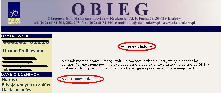 W Liście uczniów zaznaczamy Wykreślenie danych uczniów i potwierdzamy przyciskiem Dalej.