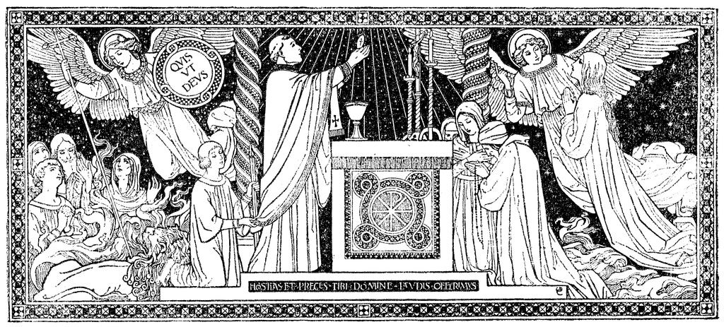 Odpowiadamy głośno z ministrantem: M. Suscipiat Dominus sacrificium de manibus tuis ad laudem et gloriam nominis sui, ad utilitatem quoque nostram, totiusque Ecclesiae suae sanctae. W.