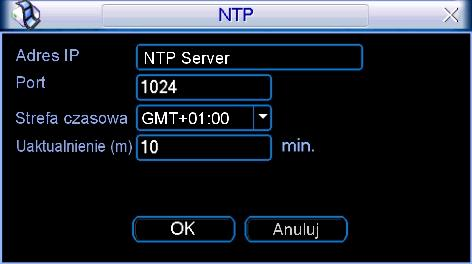 Struktura menu i opis funkcji Rys. 5-7. Dozwolone IP. NTP: Najpierw powinieneś zainstalować na swoim komputerze PC SNTP server (Such as Absolute Time Server).