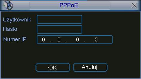 Struktura menu i opis funkcji Rys. 5-8. Ustawianie MCAST. PPPoE: Interfejs ustawień połączenia PPPoE jest pokazany na rys. 5-9.