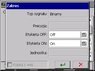 Zapis do dziennika Wyłączone / Włączone zapisywanie komunikatów alarmowych w Dzienniku alarmów. 7.