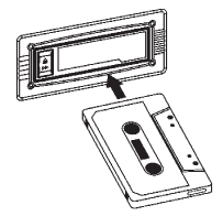 Odtwarzanie kaset Włącz urządzenie, obracając regulator głośności w prawo. Przesuń selektor funkcji w położenie TAPE, aby wybrać tryb odtwarzania kaset magnetofonowych. Na wyświetlaczu widać TAPE.