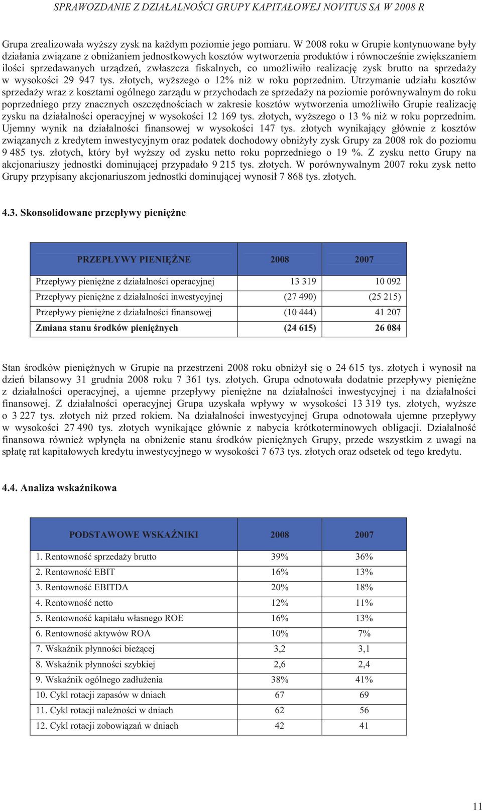 umo liwiło realizacj zysk brutto na sprzeda y w wysoko ci 29 947 tys. złotych, wy szego o 12% ni w roku poprzednim.